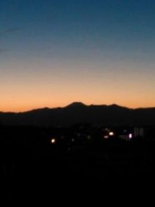 2017冬富士山と夕日